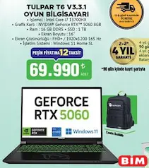 MONSTER TULPAR T6 V3.3.1 OYUN BİLGİSAYARI fiyat ve kampanya bilgisi